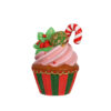 Christmas Cupcake (Wreath and Candy Cane)