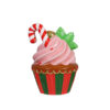 Christmas Cupcake (Wreath and Candy Cane)