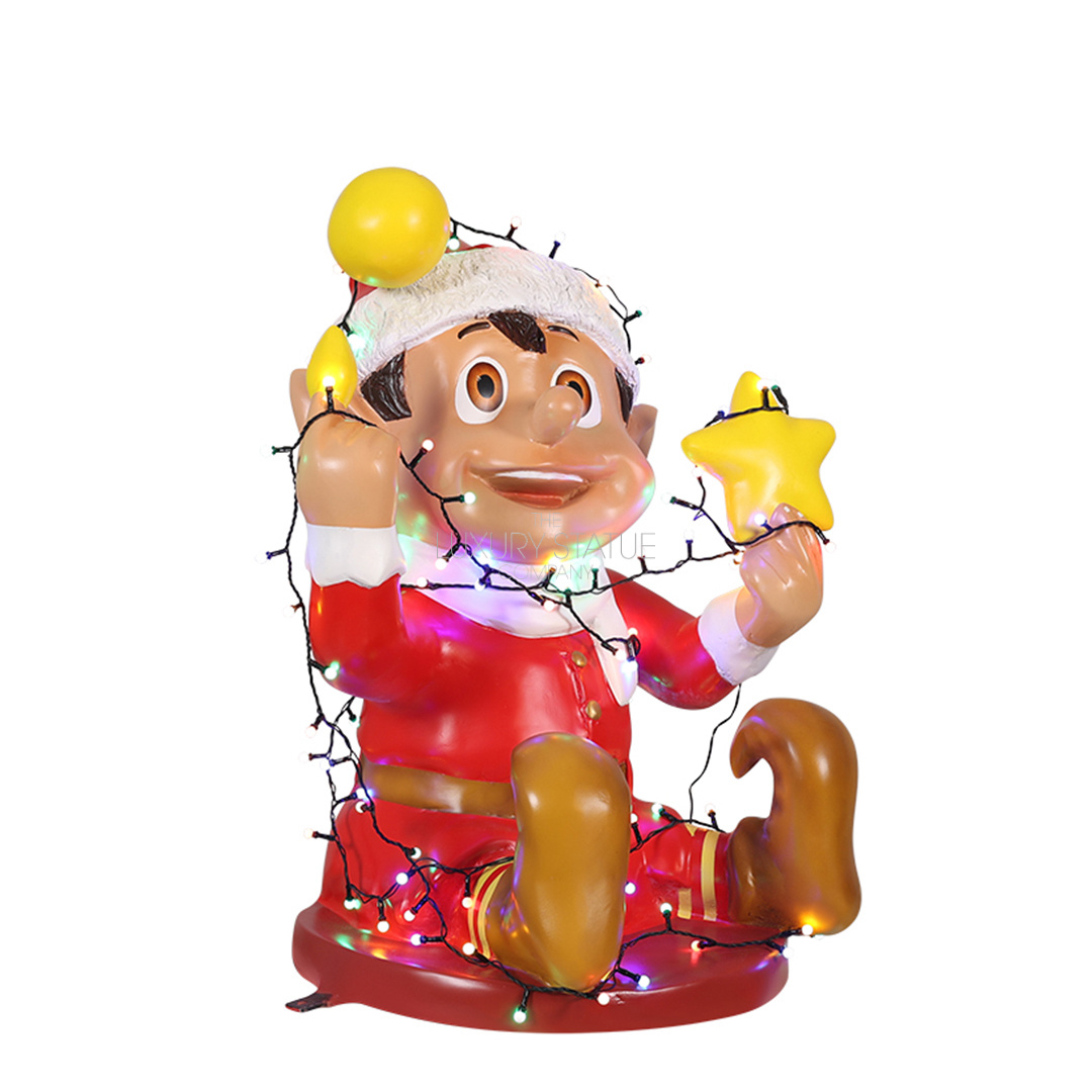 Red Santa Elf with Christmas Lights — view 4