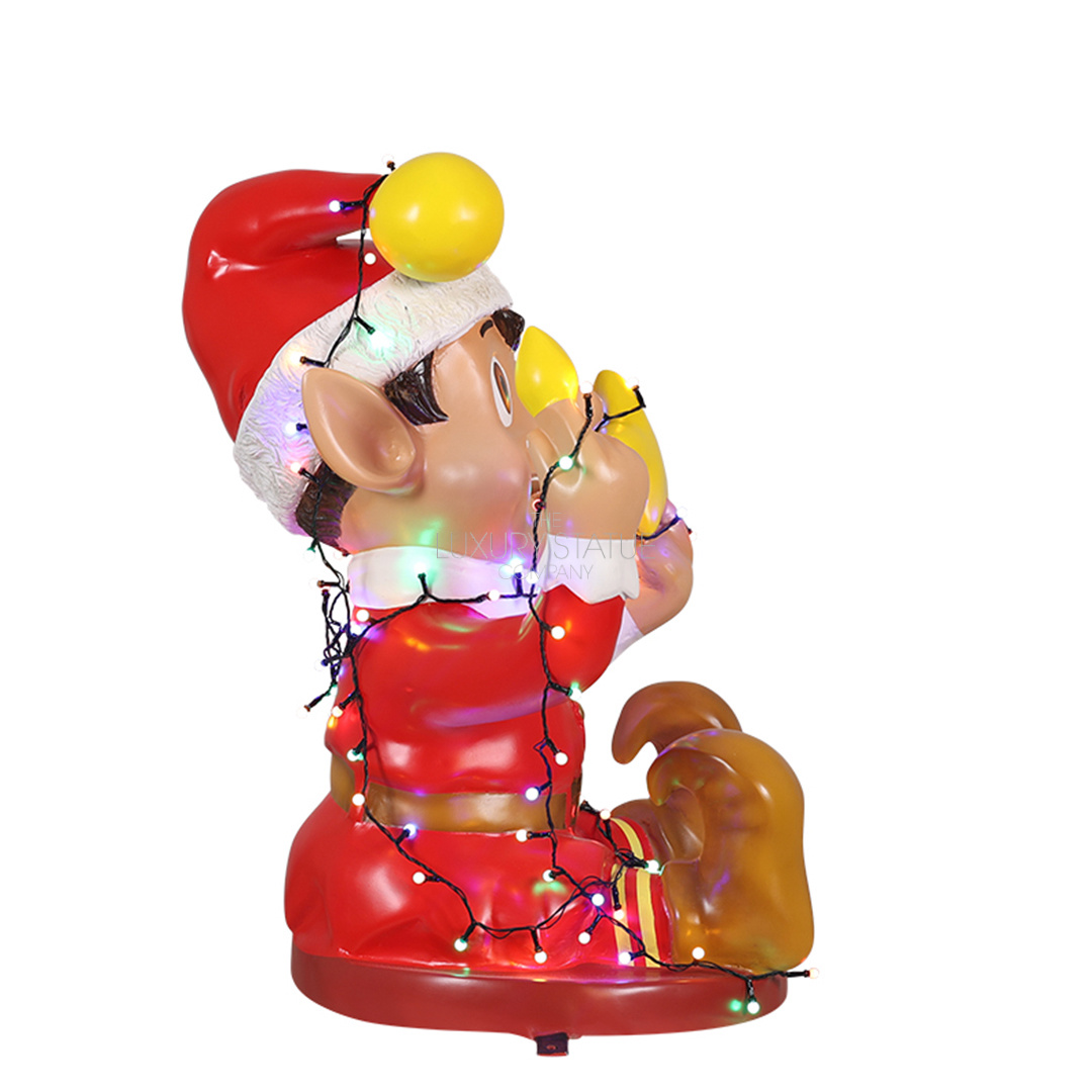 Red Santa Elf with Christmas Lights — view 5