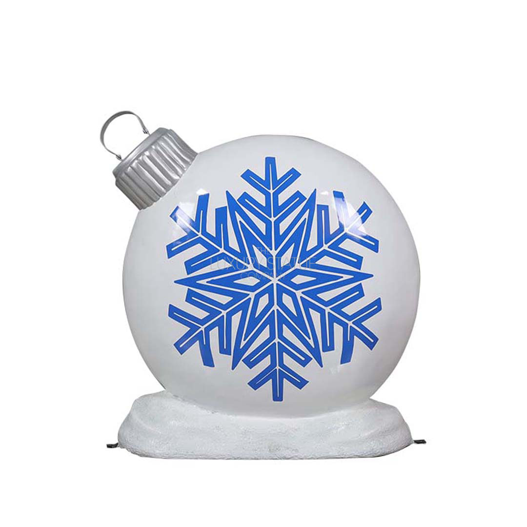 White and Blue Snowflake Ornament