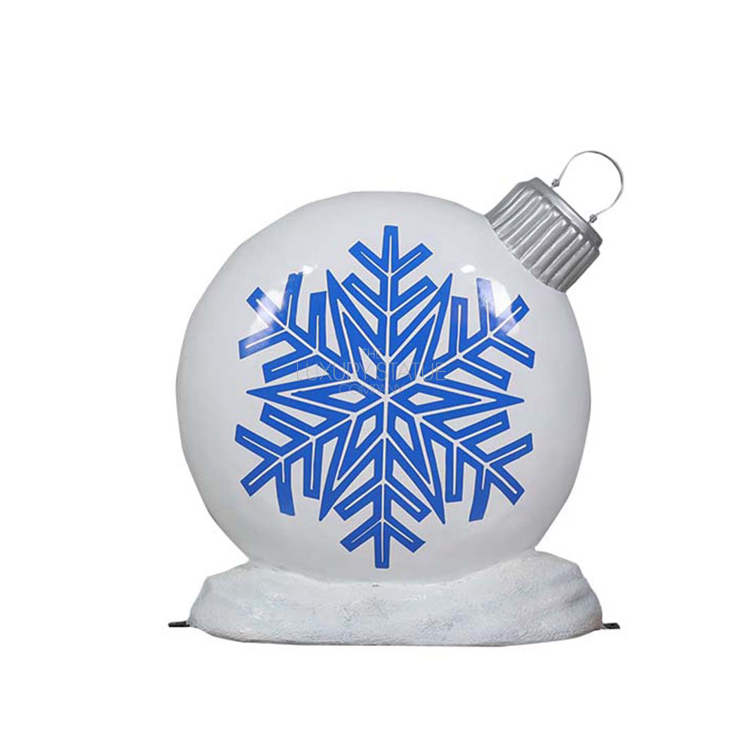 White and Blue Snowflake Ornament
