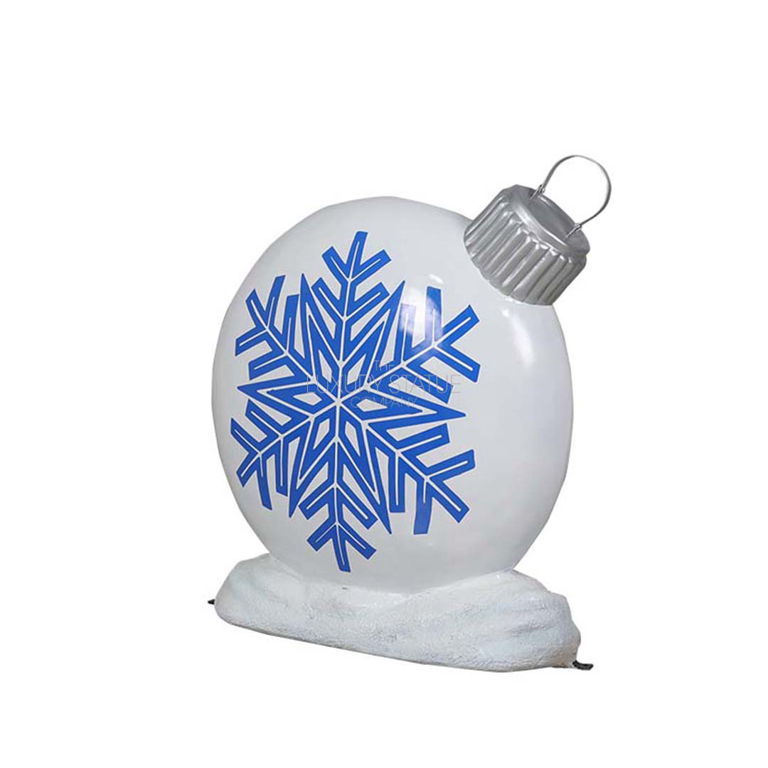 White and Blue Snowflake Ornament