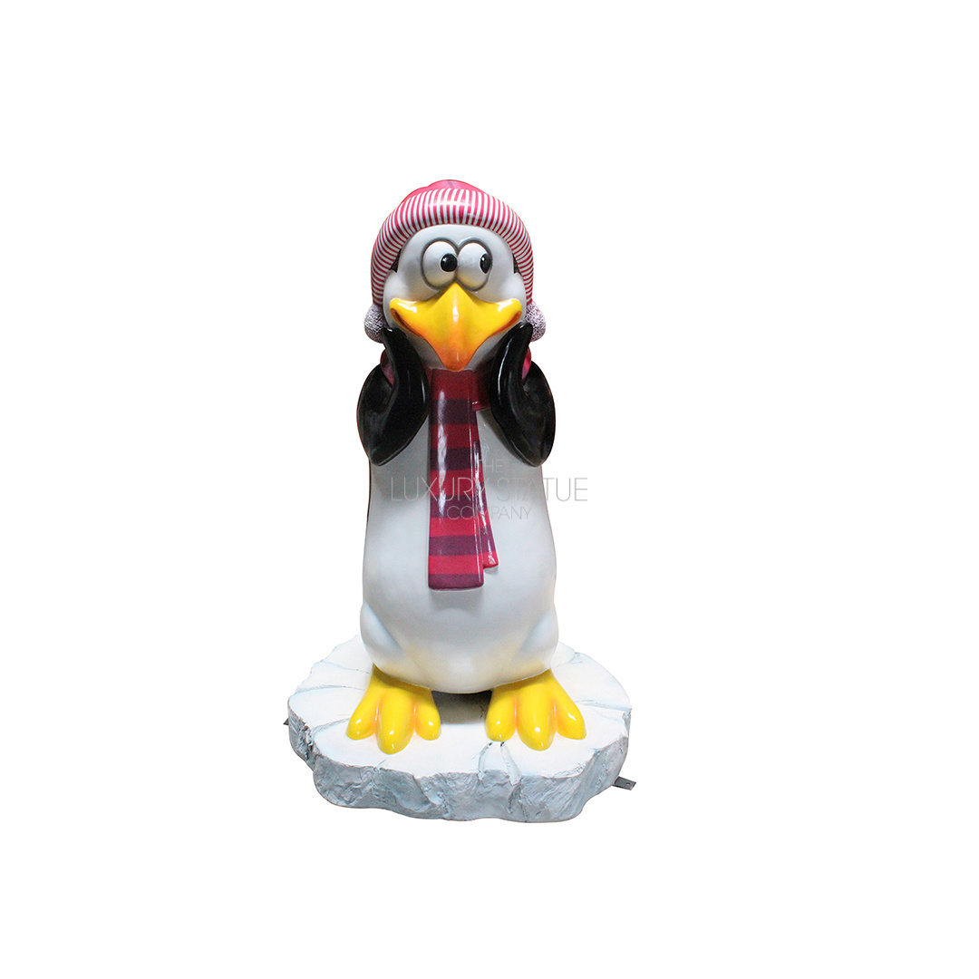 Funny Penguin Mama on Snow