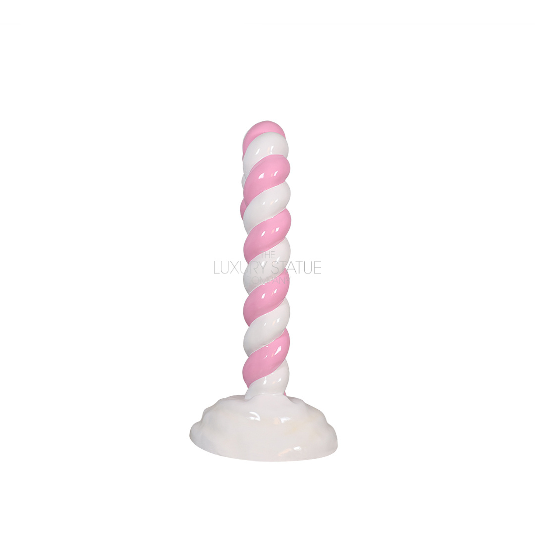 Pastel Pink Candy Cane in Snow