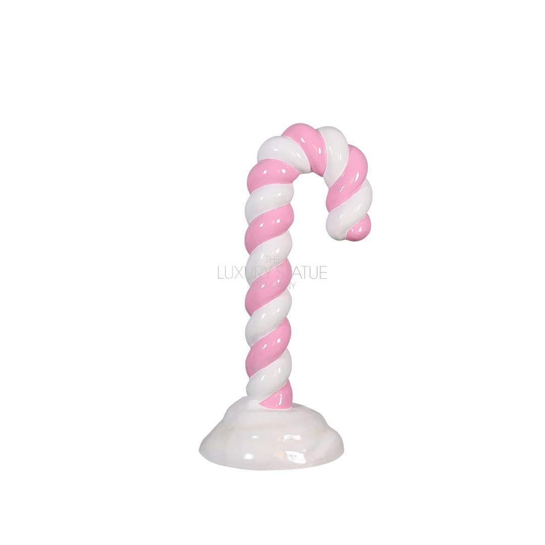 Pastel Pink Candy Cane in Snow