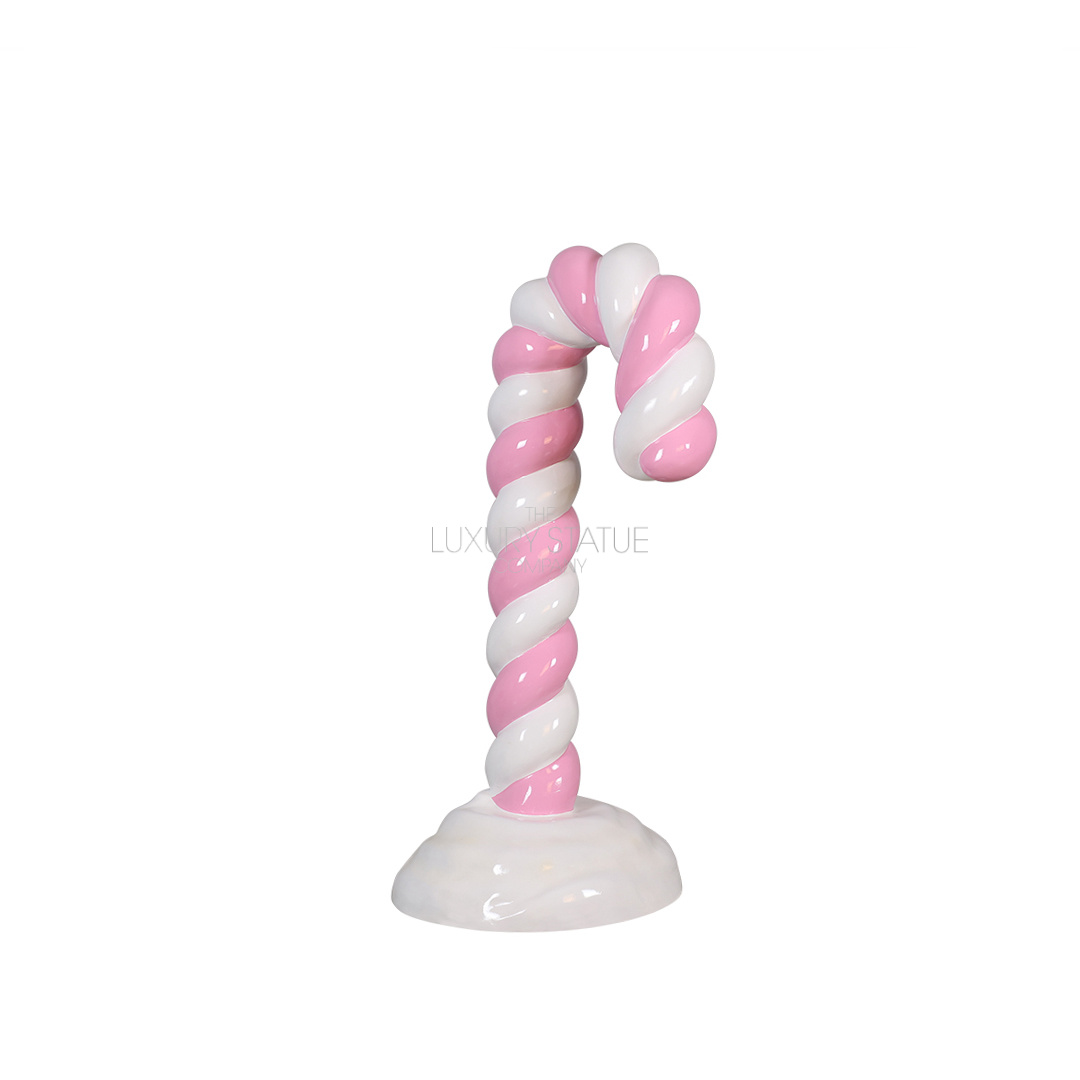 Pastel Pink Candy Cane in Snow