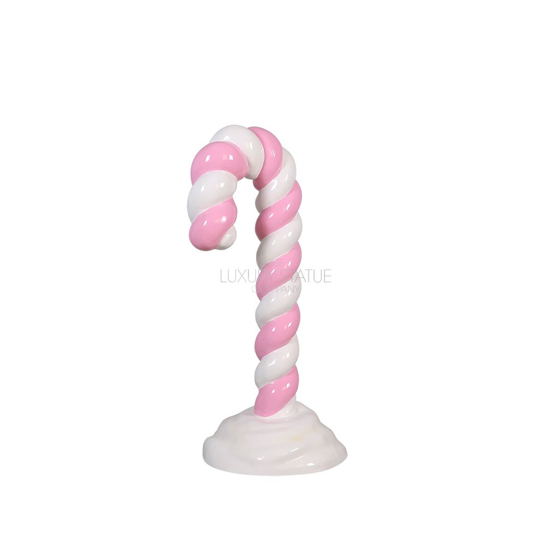 Pastel Pink Candy Cane in Snow