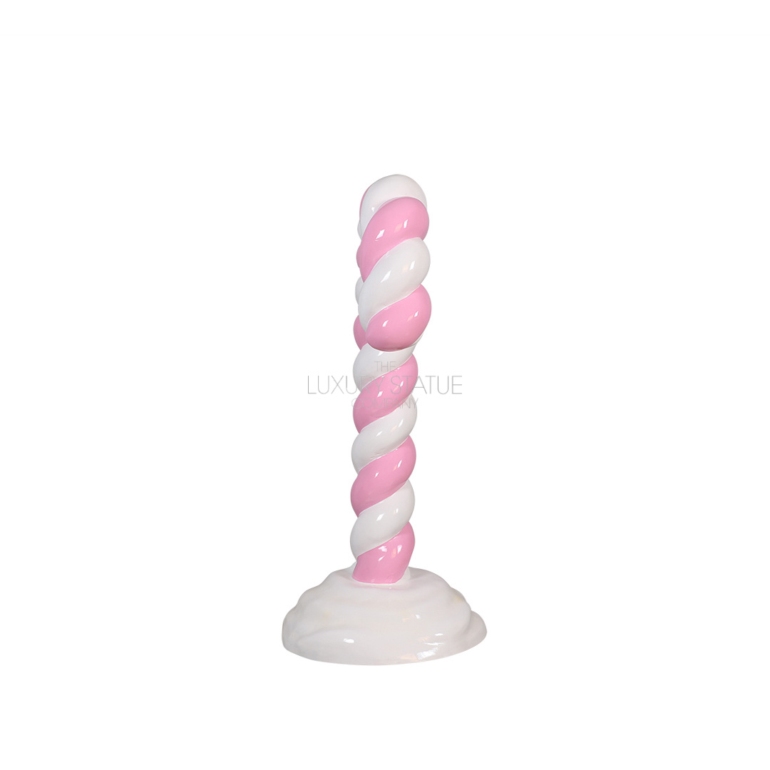 Pastel Pink Candy Cane in Snow
